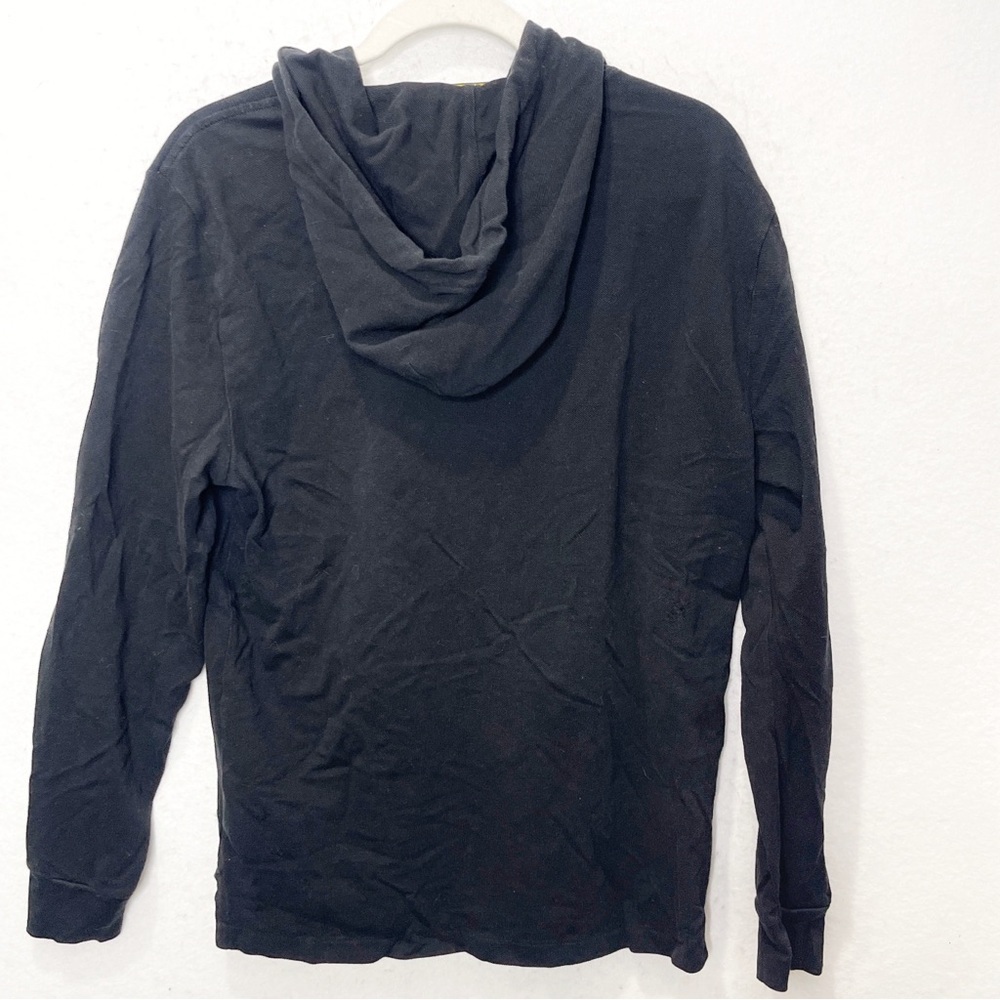 Polo Ralph Lauren Men’s Mesh Long Sleeve Hooded Shirt Black Big Pony Medium - Picture 3 of 8